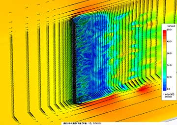 （図５ 風速シミュレーション検証）